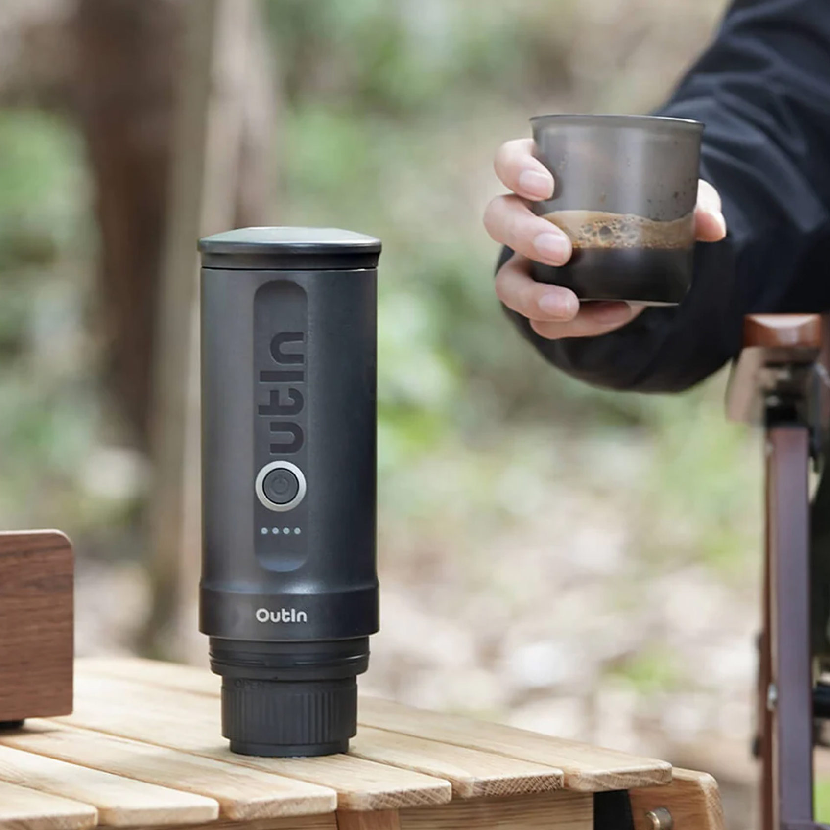 Outin Portabel Oppladbar Espressomaskin - Space Grey A000001