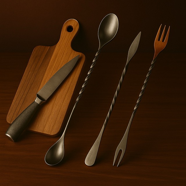 barutstyr kniv skje